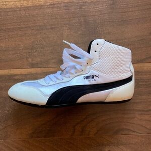 Puma White and Black High-Top Sneakers